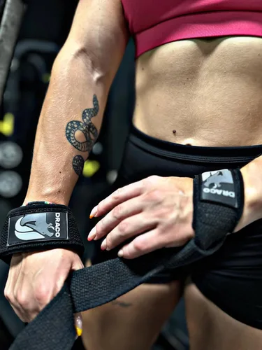 Vista 4 de Correas de muñeca de levantamiento – Neopreno acolchado para levantamiento de pesas, culturismo, levantamiento de potencia, entrenamiento de fuerza