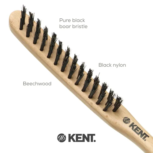 Vista 5 de Kent PF15 - Cepillo de pelo de cerdas de jabalí con control de bordes y cepillos de pelo de nailon para mujeres, control de volumen, cepillo