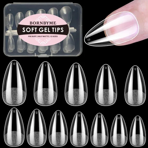 Vista 13 de Puntas de uñas cortas cuadradas francesas, BORNBYME 120 piezas de uñas postizas transparentes, puntas de uñas acrílicas, puntas de uñas de cubierta