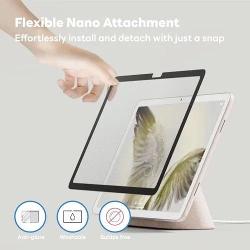 Vista 2 de Penoval Protector de pantalla desmontable Paperfeel para tableta Google Pixel 2023, Nano Tech reutilizable, fácil de instalar y quitar