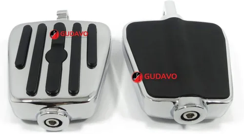 Vista 30 de Motocicleta cromo aluminio pie clavijas delantero pedal conductor clavijas con soportes para HONDA VF750 MAGNA 1996-2004 (G3I negro)