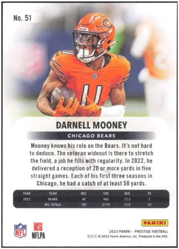 Vista 2 de Darnell Mooney 2023 Panini Prestige #51 NM+-MT NFL Football Bears