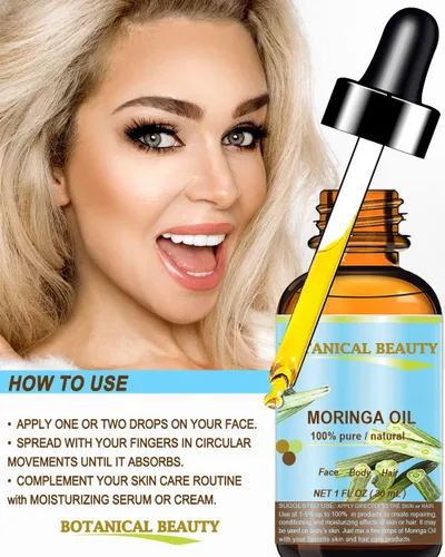 Vista 4 de Botanical Beauty Aceite de Moringa 100% Puro/Natural/Sin diluir Aceite portador prensado en frío. 1 Fl.oz.- 1.0 fl oz. Para el cuidado de la piel