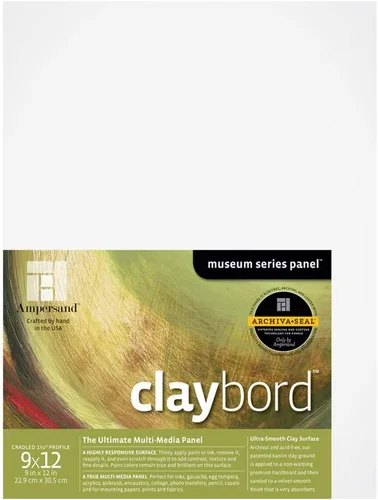 Vista 59 de Suministro de Arte Ampersand Panel de Pintura en Madera: Serie Museo Claybord, 5" x 5", Perfil Candeal de 1-1/2