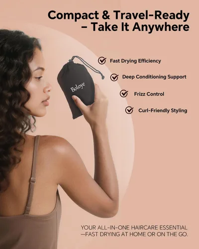 Vista 7 de Boloye Accesorio de Gorro para Secador de Cabello – Gorro de Secadora con Capucha XL de 28.5" para Secado Más Rápido y Acondicionamiento Profundo