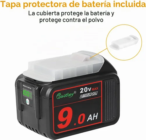 Vista 4 de Waitley - Batería de repuesto de 20 V y 9.0 Ah compatible con herramientas Dewalt Lithium-Ion Battery Compatible With Dewalt DCB209 DCB200 20V