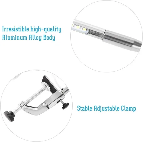 Vista 3 de ANGGREK Lámpara de escritorio LED, clip ajustable, lámparas de mesa USB para manicura, lectura y cuidado de los ojos, abrazadera en luces