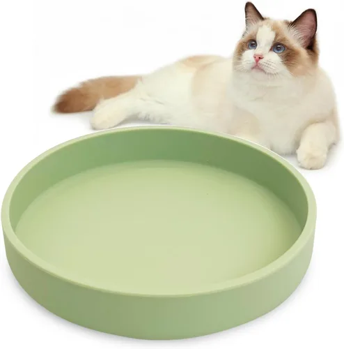 Vista 19 de Tazón de silicona poco profundo para perros, tazones de comida para gatos de 7 pulgadas, platos planos para cachorros, lindos platos para fatiga