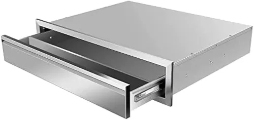 Vista 11 de Cajones de cocina para exteriores, cajones de acceso dobles para barbacoa con mango de acero inoxidable, cajones de isla para cocinas al aire libre