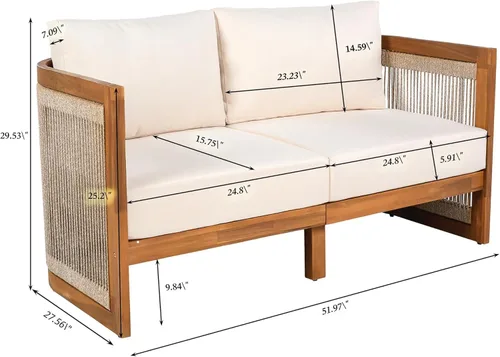 Vista 5 de Christopher Knight Home Nesbit - Juego de muebles de patio de 8 plazas con cojín extraíble, juego de conversación de madera de acacia
