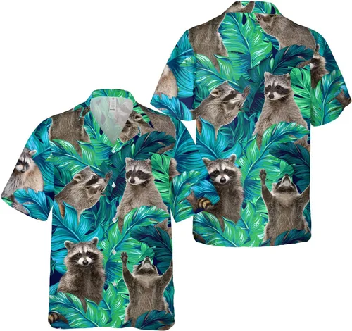 Vista 2 de Divertidas camisas hawaianas de caballo para hombres y mujeres, amor carreras de caballos hawaiano de verano de manga corta casual de ajuste