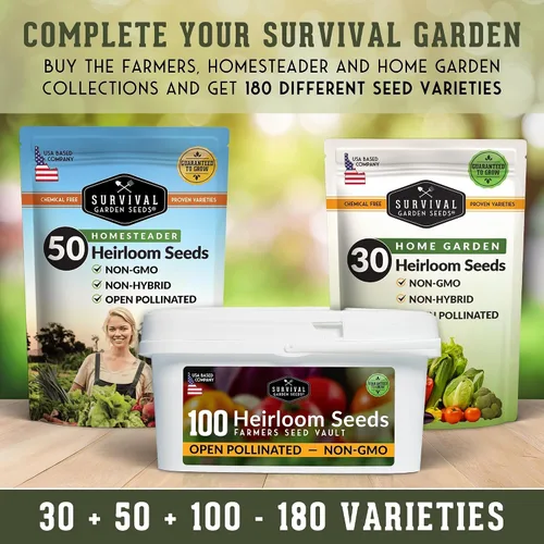 Vista 5 de Semillas de verduras para jardín del hogar, paquete de 30 variedades – Kit de caja de semillas reliquias para plantar verduras, hierbas y frutas
