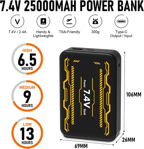 Vista 4 de LABCOOL Chaleco térmico para hombres y mujeres con batería de 7.4 V y 25000 mAh incluida, calentador de cuerpo eléctrico, chaleco cálido recargable