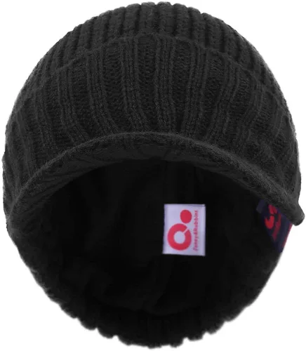 Vista 3 de Janey&Rubbins - Gorro de punto con visera para hombre, con forro polar