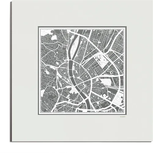 Vista 28 de O3 Design Studio Mapa de corte de papel de París, color negro mate, 20 x 20 pulgadas, arte en papel