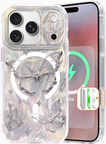 Vista 122 de I-MGAE-IN-AR Funda compacta para iPhone 11, diseño de mariposa, marco de protección de lente de cámara con diamante 3D, bonitas fundas protectoras