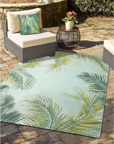 Vista 45 de Liora Manne Marina - Almohadas de fácil cuidado para interiores y exteriores, 12 x 18 pulgadas, color verde Verde Libre de Abejas