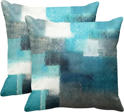 Vista 30 de Britimes Fundas de almohada modernas para decoración del hogar, 16 x 16 pulgadas, juego de 2 fundas de almohada decorativas, fundas de almohada