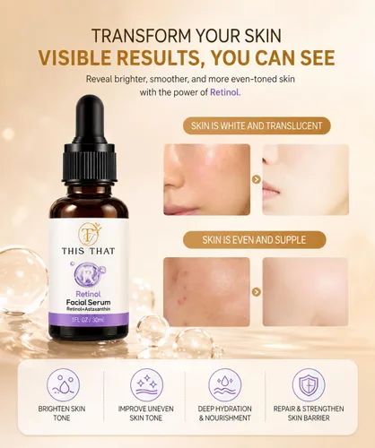 Vista 7 de TTFM - Suero facial de retinol de 1.0 fl oz, 1.0 onzas líquidas, suero de retinol + astaxantina, suero facial de fórmula hidratante, cuidado