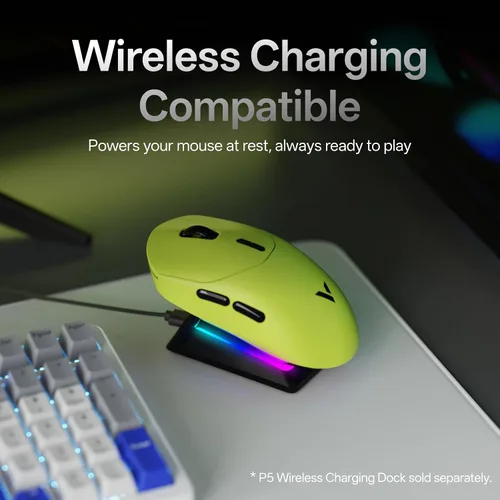Vista 7 de Rapoo Ratón inalámbrico para juegos VT2, tasa de sondeo inalámbrico real de 8K, peso ligero de 1.87 oz, batería de hasta 750 horas, MCU nórdico