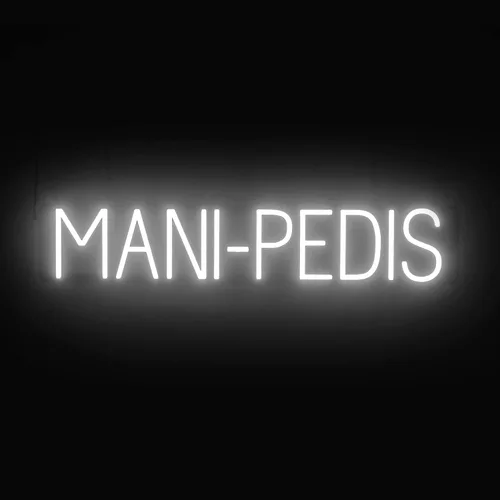 Vista 32 de SpellBrite MANI-PEDIS - Letrero para salones de manicura Letreros relacionados con salones de uñas con aspecto de neón, luz LED roja 33.4 x 6.3