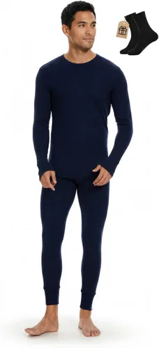 Vista 13 de MERINNOVATION Merino Wool Base Layer Set for Men 100% Merino Wool Pajamas Set Thermal Sleep PJS Lite - Midweight Top, Bottom . Carbón 165