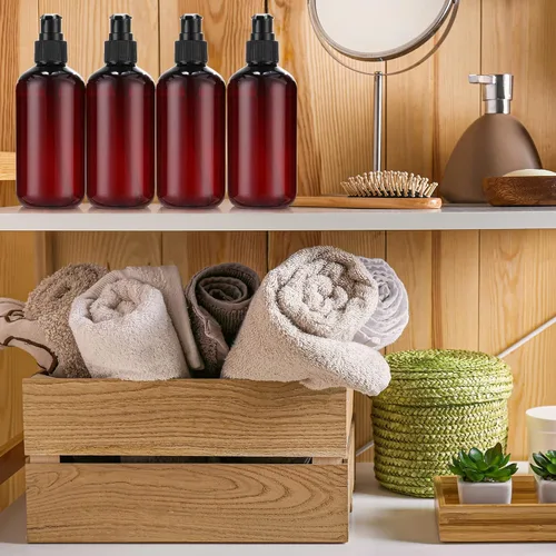Vista 5 de 48 piezas dispensador de loción con bomba recargable dispensador de champú acondicionador dispensador de jabón de manos plástico vacío 8 oz/250 ml