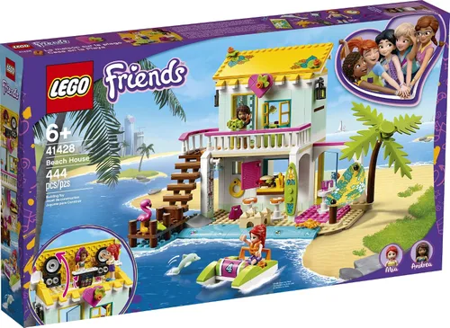 Vista 4 de LEGO Friends Beach House 41428 Kit de construcción; chispas horas de juego de aventura de verano (444 piezas)
