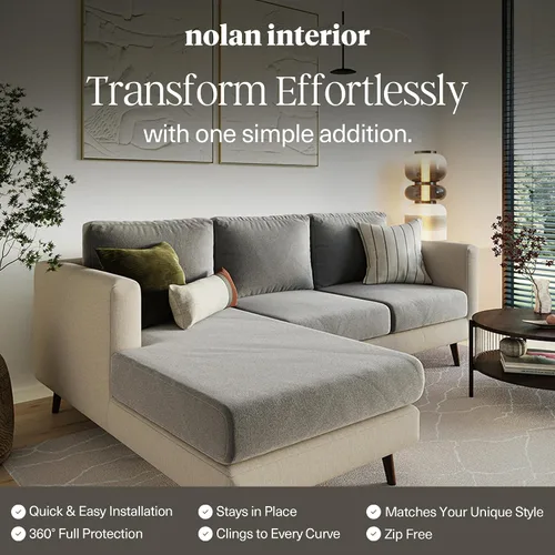 Vista 5 de Nolan Interior Funda mágica para sofá, funda de terciopelo para sofá de asiento, a prueba de mascotas, fácil de instalar, funda elástica, pequeña