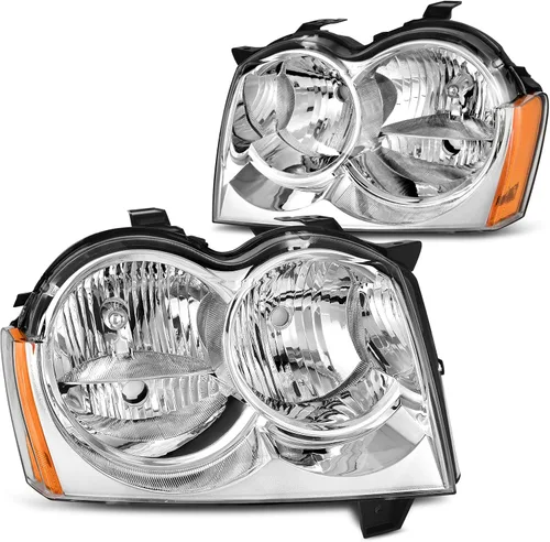 Vista 6 de DWVO Conjunto de faros delanteros compatible con Grand Cherokee OE 1999, 2000, 2001, 2002, 2003, 2004, carcasa negra