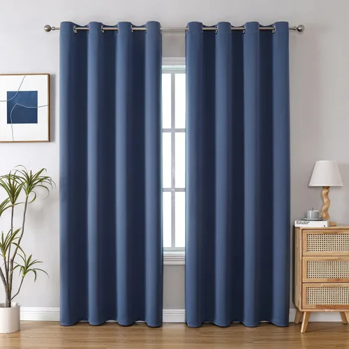 Vista 20 de ChrisDowa - Cortinas cortas para ventana de 40 pulgadas para dormitorio - Cortinas cortas con ojales y aislamiento térmico para oscurecer