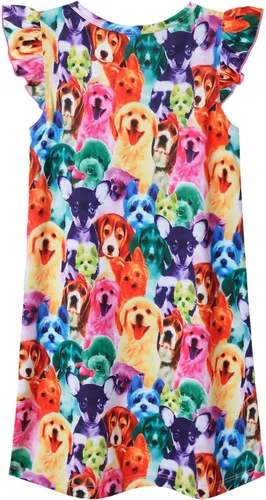 Vista 2 de QPANCY Camisones de princesa para niñas con estampado de algodón, ropa de dormir, pijamas, vestido para niños