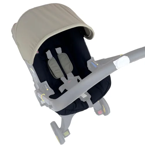 Vista 12 de Kit de cambio y lavado, cubierta protectora para sombrilla del dosel, compatible con los cochecitos con asiento de automóvil Doona (Beige y Negro)