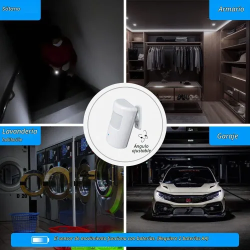 Vista 7 de Control de luz activado por movimiento enchufable mejorado, juego de detector de movimiento inalámbrico y enchufe Souphran, sin cableado, rango