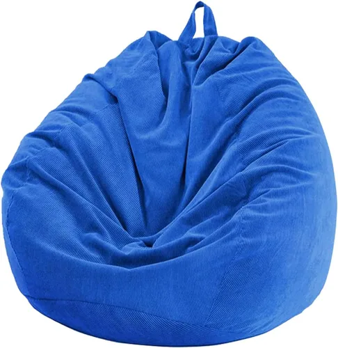 Vista 8 de Lukery Puf para adultos (sin relleno), funda de puf de color sólido, puf de pana, cómodo puf perezoso, almacenamiento de animales de peluche