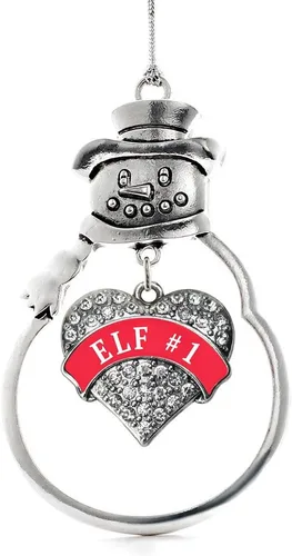 Vista 83 de Inspired Silver - Big Sis - Adorno de Navidad plateado - Adorno de árbol de Navidad con dije de corazón con circonita cúbica - Decoración colgante