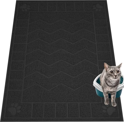 Vista 11 de Alfombrilla para Arena de Gatos, Alfombrilla Atrapa Arena Suave para las Patas de Gatitos, 35" x 24" Alfombrilla para Caja de Arena de Gatitos