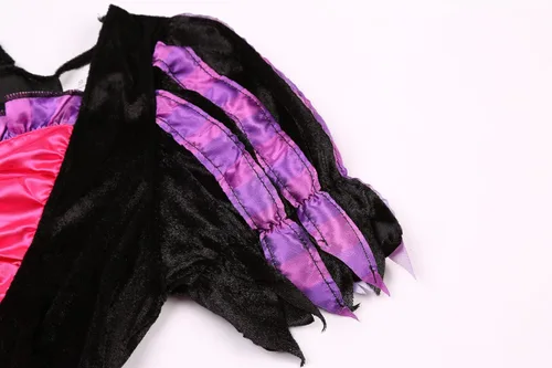Vista 5 de Doxrmuru Disfraz de bruja para niñas, disfraz de bruja con luz LED para Halloween