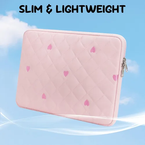 Vista 8 de Funda para laptop de 15 y 16 pulgadas, funda protectora compatible con MacBook Air MacBook Pro 15 de 16 pulgadas, funda acolchada a prueba de Rosa