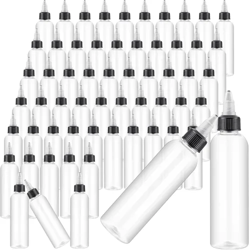 Vista 9 de Irenare 100 botellas de plástico para apretar de 4 onzas, botellas aplicadoras de aceite para el cabello, botellas vacías Boston para condimentos