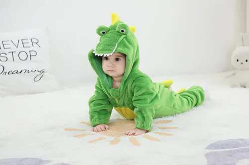 Vista 9 de TONWHAR - Mameluco con capucha, fantástico disfraz infantil de varios animales, como tigre o dinosaurio