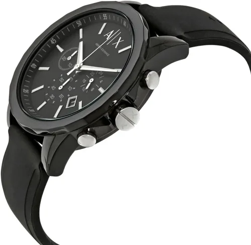 Vista 4 de Armani Exchange - Reloj de vestir con cronógrafo para hombre, con correa de cuero, acero o silicona