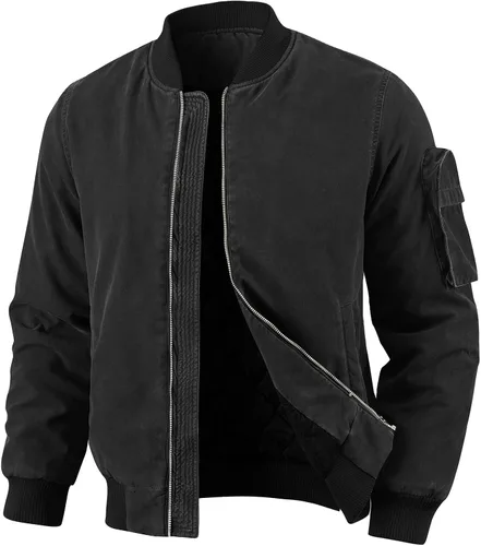 Vista 9 de Oymyakon Chaqueta bomber acolchada para hombre, lavada para otoño e invierno, cálida, chaquetas militares informales, abrigos acolchados