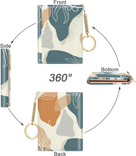 Vista 5 de Nipichsha Cartera para mujer, pequeña cartera para tarjetas de crédito para mujer, cartera delgada con tarjetero RFID, Moda