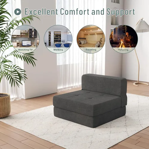 Vista 6 de ZeeFu Sofá cama plegable – Futón de espuma viscoelástica, cama convertible para sala de estar/dormitorio/invitados/oficina/caravanas/estudio