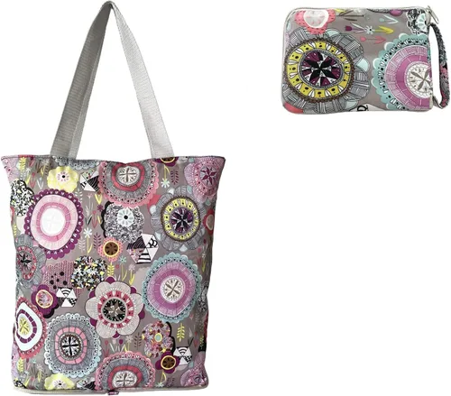 Vista 9 de Bolsas de comestibles plegables reutilizables para cocina, bolsa de asas plegable con cremallera