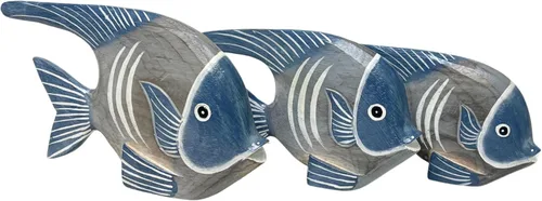Vista 3 de WorldBazzar Hermoso conjunto único de 3 peces de madera tallada a mano estatua escultura arte ángel