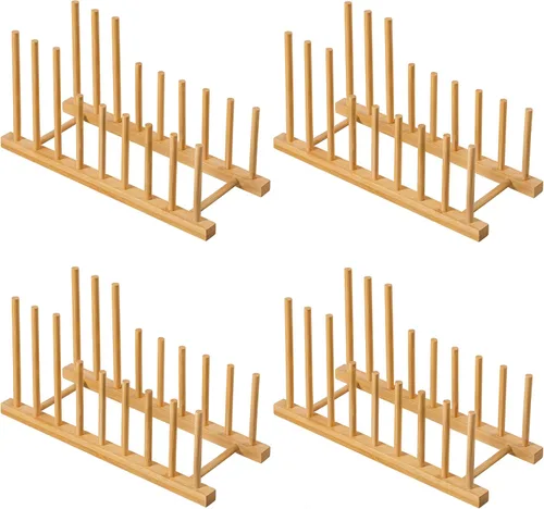 Vista 12 de HBlife Heighten - Organizador de madera de bambú para secar platos
