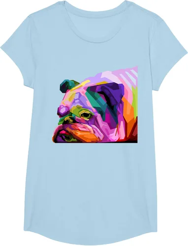 Vista 15 de Camiseta de retrato pop artístico de bulldog británico inglés para dueños de perros, Negro, S