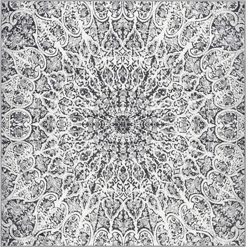 Vista 108 de Sofia, alfombra clásica de diseño abstracto, Polipropileno, Gris oscuro Gris/gris (Dark Gray/Gray)